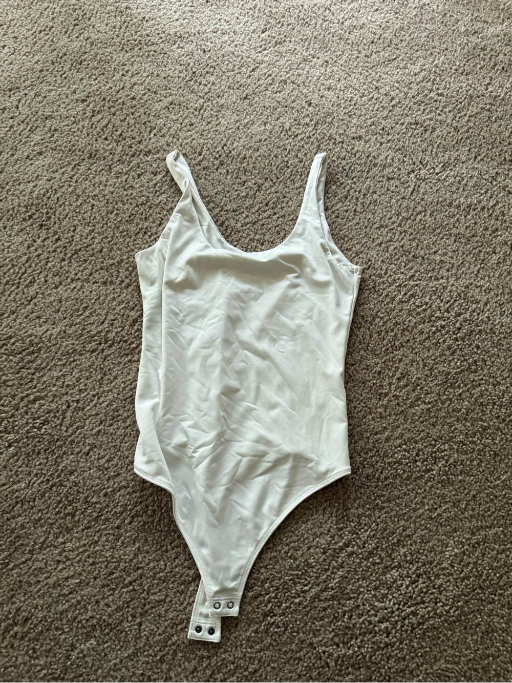 Abercrombie & Fitch White Scoop Neck Bodysuit